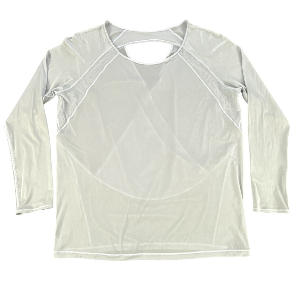 Lululemon If You're Lucky Long Sleeve Tee II Silver Blue Womens No Size Tag
